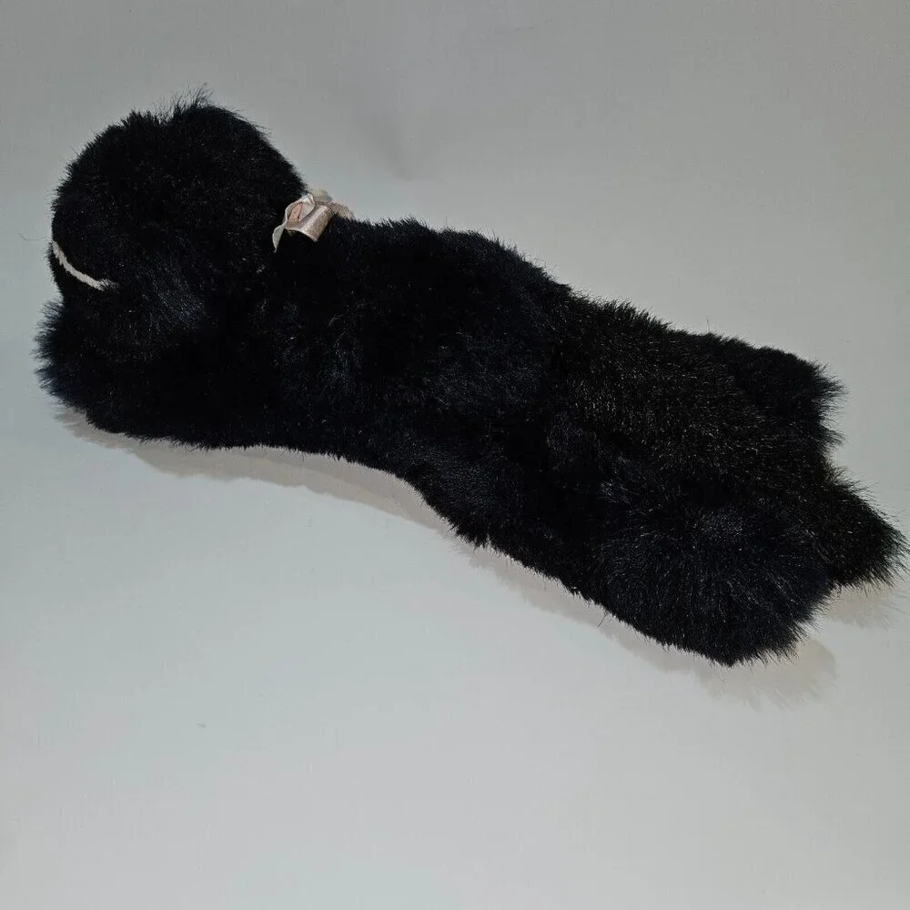 VTG Just Friends Black White Kitty Cat Plush Pink Bow 14